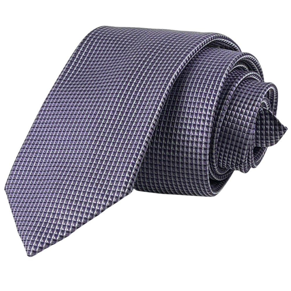 Joseph Abboud Tie Mens Purple White Textured Micro Geometric 100% Silk